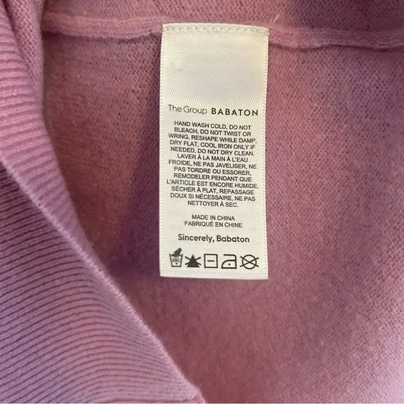 (SOLD) BABATON Merino Wool Blend Polo Sweater Pink Size XS - Picture 13 of 15